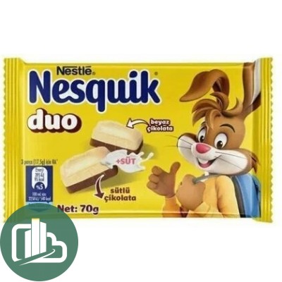 Шоколадная Плитка Несквик Nesquik DUO белый и молочный 70гр 1/6 ИМПОРТ
