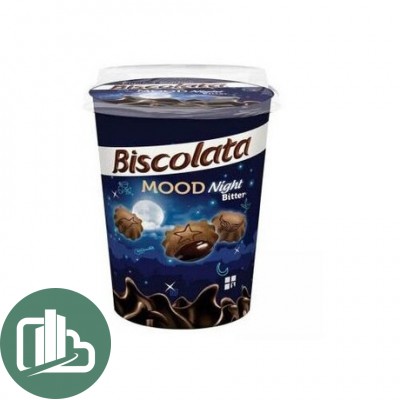 Печенье Biscolata Mood BITTER с какао и начинкой из чёрного шоколада 125гр 1/24