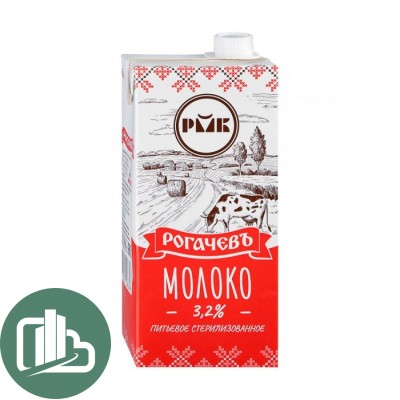 Молоко Рогачевъ 3,2% 1л 1/12