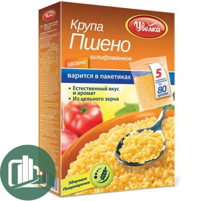 Увелка 924. Крупа в пак. для варки. Пшено шлиф.400гр 5*80гр 1/6