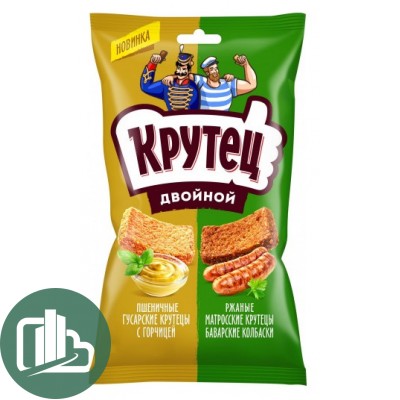 Сухарики Крутец 100гр Колбаски 1/18