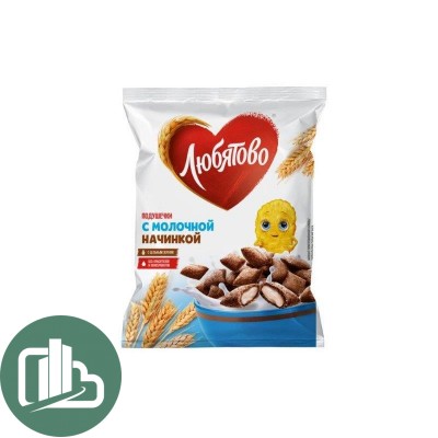 Подушечки с шок-молочной начинкой 220гр 1/9 (Любятово)