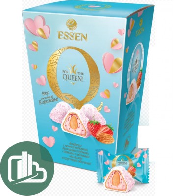 ESSEN Конфеты QUEEN 150гр со сливочной начинкой миндалем и кокосом  1/6