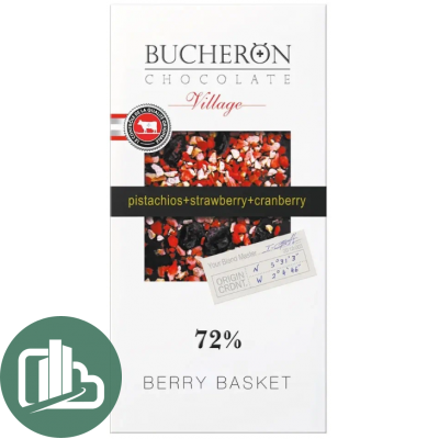 BUCHERON 100гр КАРТОН Горький Клюква Клубника Фисташка 1/10 БЕЛЫЙ