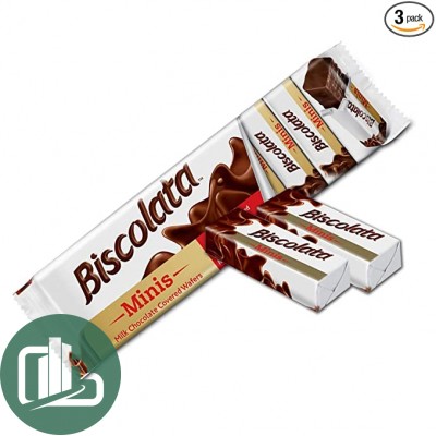 Вафли Biscolata Minis с начинкой из лесного ореха покрытые мол шоколадом 117гр 1/18