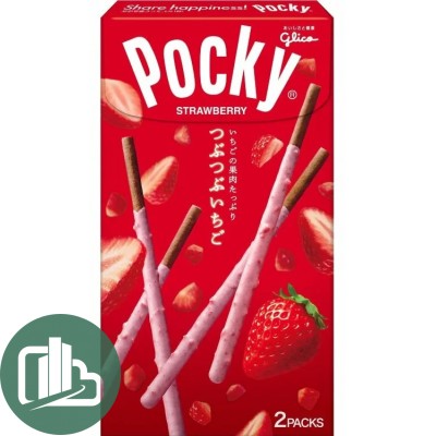 Палочки POCKY  с кусочками клубника 27,5гр 1/10 (12)