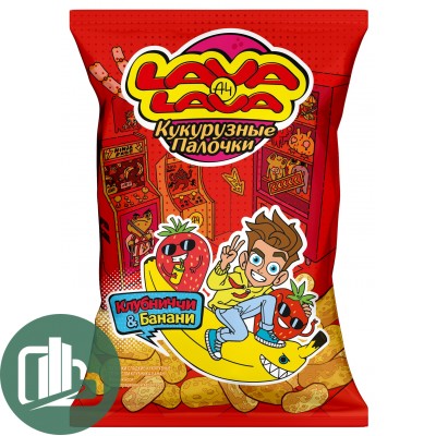 Палочки кукурузные LAVA LAVA со вкусом Клубника-Банан 50гр 1/24