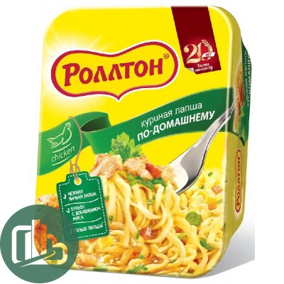 Роллтон Лапша Ролл Куриная  по домашнему в контейнере 90гр 1/24