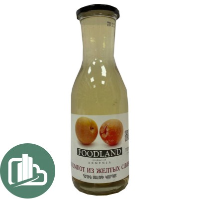 FOODLAND Компот из Желтых Слив 1100мл 1/6