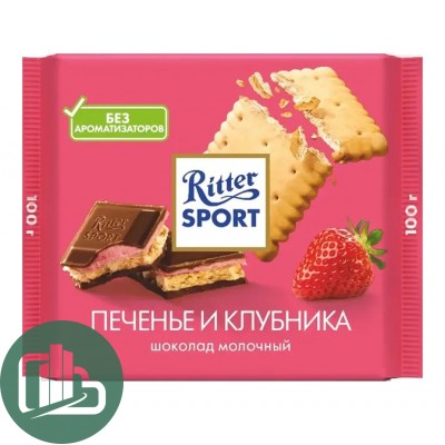 Ритер-спорт 100гр Клубника Печенье 1/11 2256