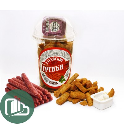 Алтайские гренки Сухарики соленые  ассорти 130гр 1/12 