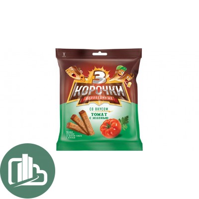 Три корочки 100 гр Томат с зеленью 1/25