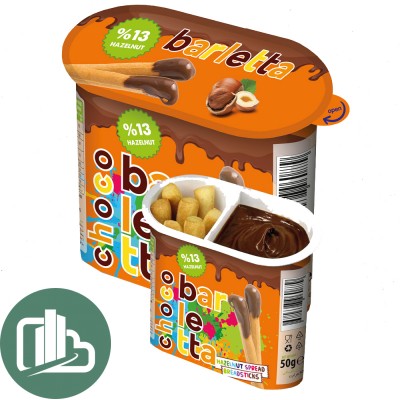 АЗЕРЧАЙ Хлебные палочки с шок. пастой Ореховая с какао 50гр 1/24 CHOCO BARLETTA