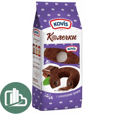 Kovis Колечки бисквитные с шоколадным кремом 240гр 1/6