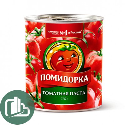 Томатная паста "Помидорка" 770гр ж/б ключ 1/12