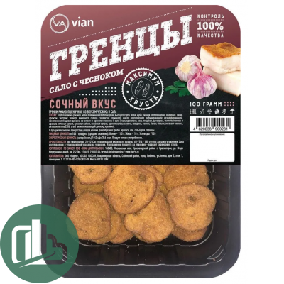 VIAN Гренцы 100гр Сало с чесноком 1/20