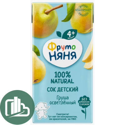 Сок ФрутоНяня 0,2л Груша 1/18