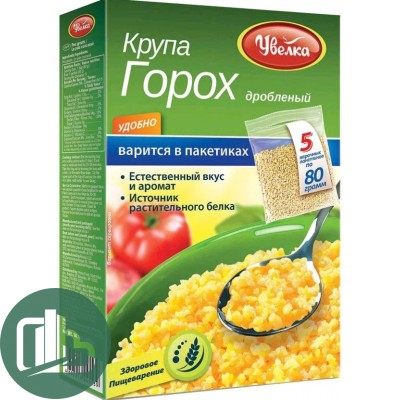 Увелка  Крупа Горох дробленый 400гр 5*80гр 1/6
