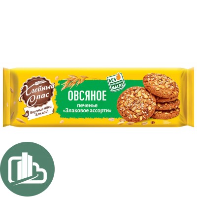 Хлебный Спас Овсяное печенье Злаковые ассорти 250гр 1/10