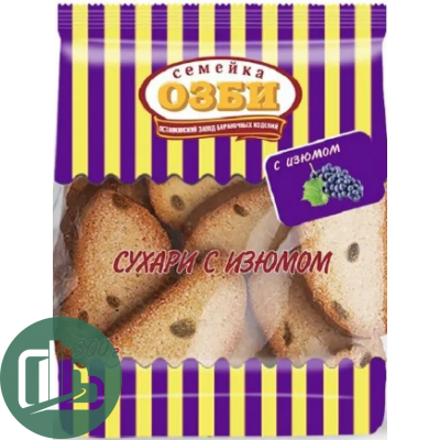 ОЗБИ Сухари с изюмом в сахаре 300гр 1/10