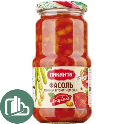 Пиканта Фасоль печеная в томатном соусе 470гр 1/6