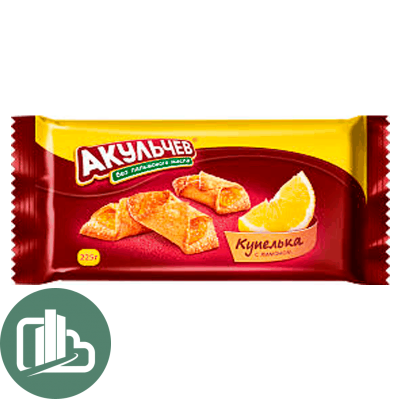 Акульчев Печенье сдобное КУПЕЛЬКА С ЛИМОНОМ 225гр 1/16