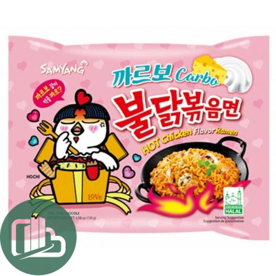 Лапша БП КОРЕЯ SAMYANG BULDAK 130гр ПАКЕТ Курица острая и крем карбонара 1/40