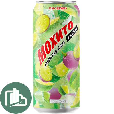 Мохито Коктейль 0,5л ж/б 1/24 (72) Очаково Виноград-Алоэ