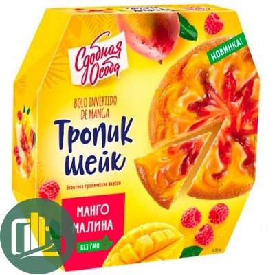 Пирог Тропик Шейк 340гр Манго Малина 1/8  (Черемушки)