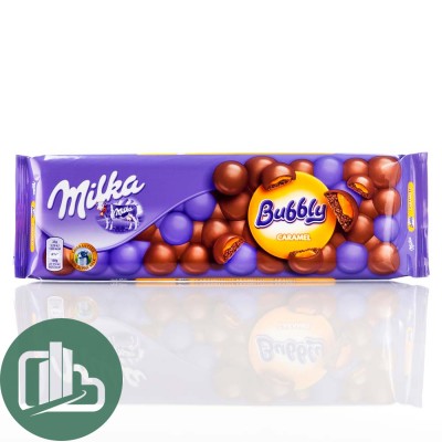 Милка 250гр Bubbly Caramel  1/10 (баббл карамель)