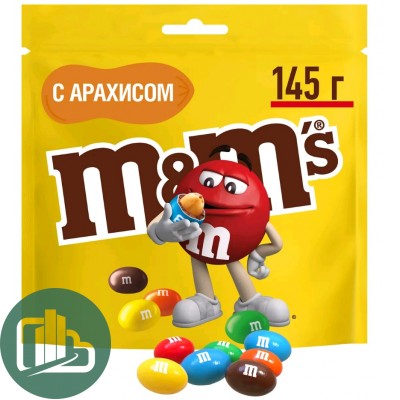 М&Ms 145гр Желтый c арахисом 1/18