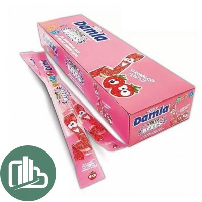 АТВ Жевательный мармелад 15гр DAMLA Кислые ремешки Клубника 1/72 (6)