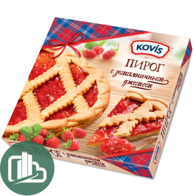 Пирог песочный с земляничным джемом 430гр 1/6 Ковис