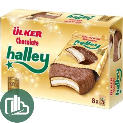Halley Сендвич+печенье покрытое молочным шок с маршмеллоу (24,5гр 8 шт) 196гр 1/12