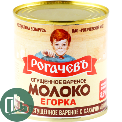 Сгущенное молоко Гост "Рогачев" 360гр ж/б Егорка варёное с сахаром 1/30