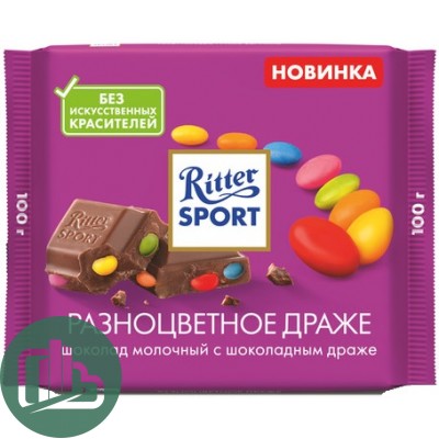 Ритер-спорт 100гр С разноцветным драже 1/12 62276