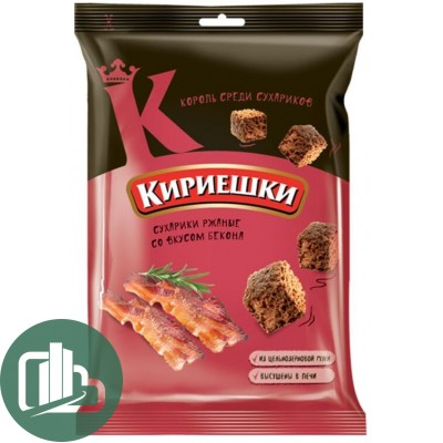 Яшкино Кириешки ржан 100гр Бекон 1/28