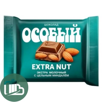 Шоколадная плитка 80гр Особый Цельный Миндаль 1/14
