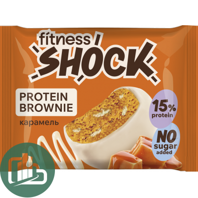 Протеиновый батончик Shok 50гр Брауни Карамель 1/12