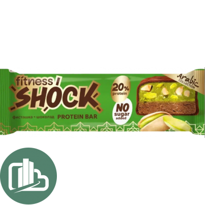 Протеиновый батончик Shok 50гр Фисташка Шоколад 1/12