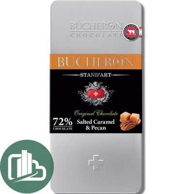 BUCHERON 100гр МЕТАЛЛ Горький шоколад с соленой карамелью и пеканом 1/10