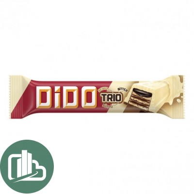 Дидо Трио (DIDO TRIO) 36,5гр 1/24/6 Батончик вафельный с белым и молочным шоколад покрытый темны