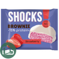 Протеиновый батончик Shok 50гр Бисквит Брауни Клубника 1/9