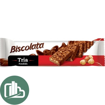 Вафли Biscolata Tria с Ореховой начинкой 100гр 1/12
