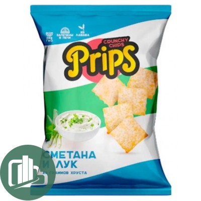 Чипсы из Лаваша Prips 80гр 1/24 Сметана Лук