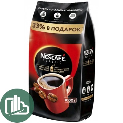 Нескафе Классик пакет 1кг 1/6
