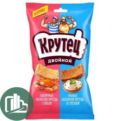 Сухарики Крутец 100гр Сметана 1/18