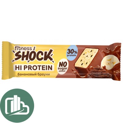 Протеиновый батончик Shok 40гр Банановый Брауни 1/12