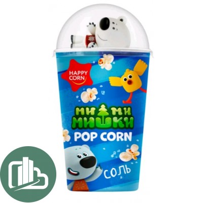 HAPPY CORN МИ-МИ МИШКИ Воздушная кукуруза стакане с солью 15гр 1/12