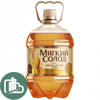 Пиво Ульяновское 1,5л Мягкий Солод светлое 1/6